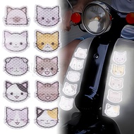 [ Featured ] Cartoon Cat Stickers - Reflective Car Sticker - Personalised Decals - Night Warning Signs - Body Scratches Blocking Decor - for Motorcycle Electric Bicycle Helmet