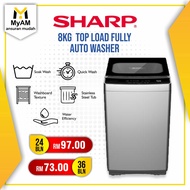 [Mesin Basuh] Ansuran Mudah Sharp 8KG Top Load Auto Washing Machine