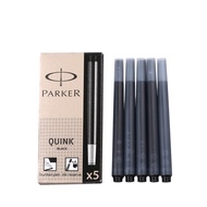 Parker 5 x Washable Blue Ink Cartridges QUINK Long Fountain Pen Ink Refill Cartridges