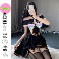 Sexy open-chested Nun The Nun Cosplay - sexy Halloween Nun costume nightgown
