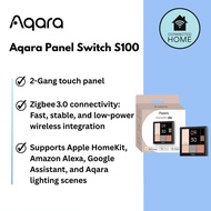 Aqara Panel Switch S100 | 2‑Gang Touch Switch | Zigbee 3.0 | HomeKit & Alexa