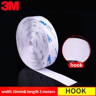3M Velcro Strong Self-Adhesive Tape White Hook Loop Hair Double-Sided Adhesive Fixing Mop Curtain So