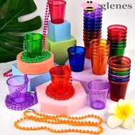 GLENES 5Pcs Bachelorette Party Shot Glasses, Hanging Colorful Shot Glass on Beaded Necklace, Lightwe