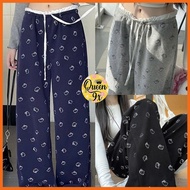 Very cute sweatpants with Hello Kitty print and white waistband for women, black, white and blue Hel