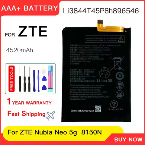 Genuine Li3844T45P8h896546 4520mAh Battery For ZTE Nubia Neo 5g 8150N Phone Replacement Battery Batt