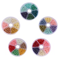 720pcslot Perforated with hole beads kit 4mm round glass imitation pearls scattered beads DIY Decoration accessories Seed beads