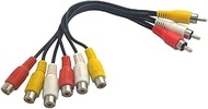 Wyvern Triple RCA Stereo Audio and Video Cable - Male to Dual Female/AV Splitter Composite 3 RCA Av 