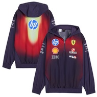 2025 Jaket Sukan F1 Baharu Berhud Gradien Separuh Zip Uniseks Tahan Angin ARE7