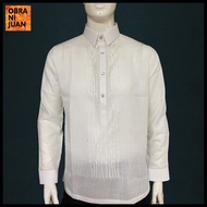 Obra ni Juan Inno Fit Polo Barong -Embroidered - White (#2741)