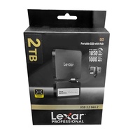 Lexar SL400 Professional Go Portable SSD 2TB with Hub (Black) LSL400S002T, USB-C 3.2 Gen 2