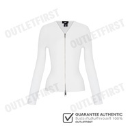 DKNY รุ่น LONG SLEEVE RIBBED ZIP FRONT SWEATER CODE: P4AXAN15 IVY เสื้อคาร์ดิแกน เสื้อคาร์ดิแกนผู้หญ