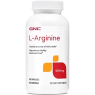 GNC L Arginine 500mg Supplement, Supports Healthy Blood Vessel Tone, 90 Servings
