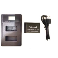 Canon LPE17 LP-E17 E17 LCD Dual Type-C Charger & Camera Battery LP-E17