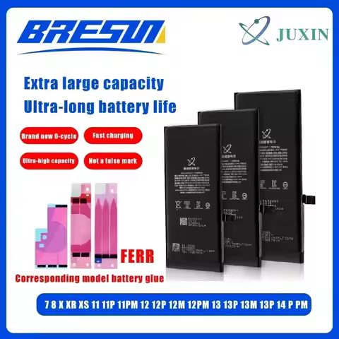 JUXING Authentic High Capacity Phone Battery For iPhone 6 6s 6p 6sp 7 7p 8 Plus X Xr Xs Max 11 12 13