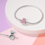 Silver Own Design Style Barbie Pink Series Basic Style Bracelet Pandora Style Plated 925 Silver DIY 