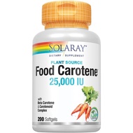 SOLARAY Food Carotene, Vitamin A as Beta Carotene 25000IU Carotenoids for Healthy Skin & Eyes, Antio
