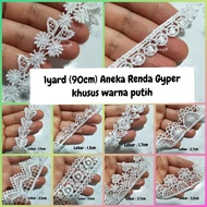 1Yard (90cm) Gyper Lace/White Gyper Lace