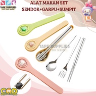 SPOON SET / Stainless Steel Cutlery / Cutlery Set Spoon + Fork + Chopsticks / Cutlery