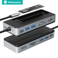 Yottamaster Vỏ trạm nối USB C 4K 60Hz HDMI M.2 10Gbps Vỏ SSD NVMe SATA USB C Hub USB 100W Bộ chia Bộ