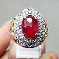 Cincin Batu Akik Merah Delima Ruby Bagus Original Asli