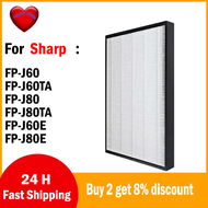 เปลี่ยน FZ-J80HFE FZ-J80DFE ตัวกรองอากาศเครื่องฟอกอากาศ Sharp FP-J60 FP-J60TA FP-J80 FP-J80E FP-J60E