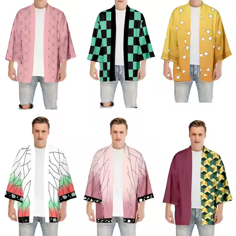Demon Slayer Kimono Cosplay Tanjiro Yudou Demon Slayer Same Cloak National Costume Shawl