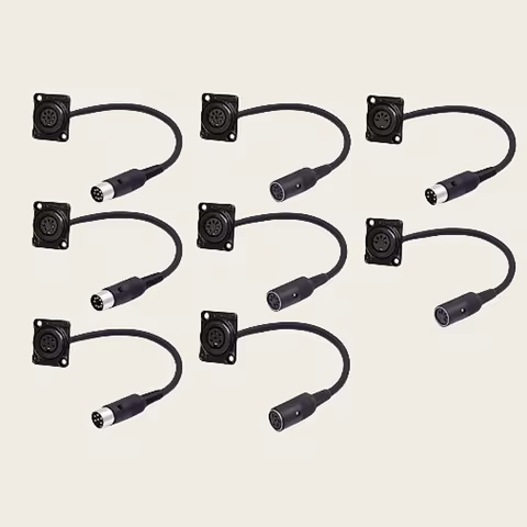 D-Type XLR Male Panel Mount to XLR Male/Female Connector Pass Through Cable,5/6/7/8 Pin Mic XLR Feed