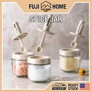 Seasoning Bottle with Spoon Glass Seasoning Bottle Salt Condiment Bottle Spice Bottle Salt Sugar Pepper Jar