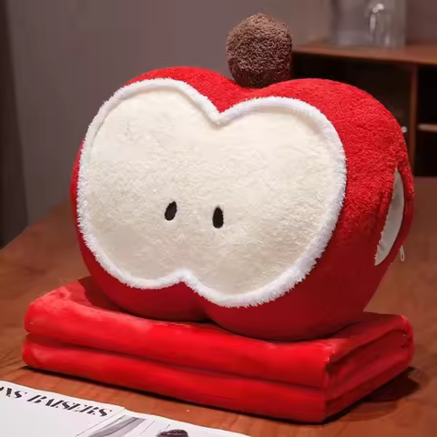 Pillow Apple Pillow Blanket 3-in-1 Office Waist Support Pillow Lying Flat Pillow for Girls Sleeping 