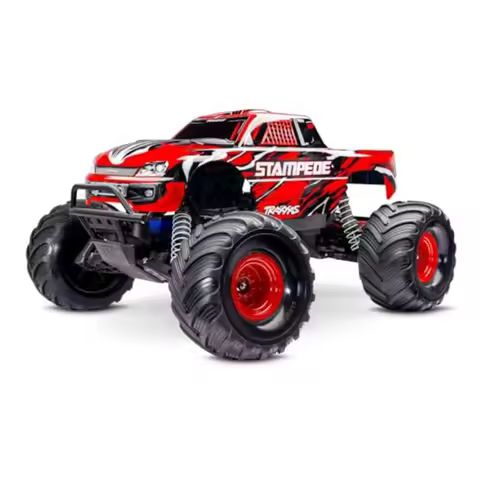 Stampede 2WD XL-5 w/Battery Red Off-Road RC Truck High-Torque Motor Durable Plastic Body Red Color L