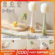 5-In-1 Cleaning Brush Sponge Brush Multifunctional Detail Brush Long Handle 360 Degree Rotation Ther