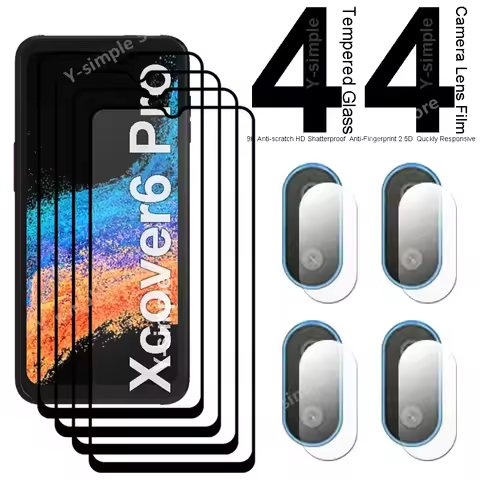 4+4 Phone Glass For Samsung Galaxy Xcover 6 Pro Screen Protector Soft Camera Lens film For Samsung X