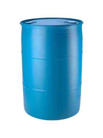 55 Gallon Blue Water Barrel | Solid Mold |2 Inch Bung Holes, Good for Long Term Drinking Water Use |