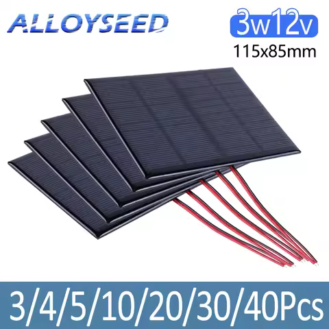 3-40Pcs Solar Cell 12V 3W Outdoor Mini Solar Panel Module Portable DIY Solar Charger for Courtyard L
