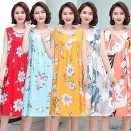 🇲🇾 Stok Malaysia 🇲🇾 Baju Tidur Tanpa Lengan Wanita/ Women Sleeveless Viscose Cotton Night Dress/ Hom
