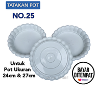 Tatakan Pot Bunga No.25 Untuk Pot Ukuran 24 cm dan 27 cm Tatakan Pot Bunga Plastik Lusinan Murah Alas Pot Bunga Tawon Putih Piringan Pot