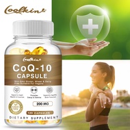 Coolkin CoQ10 Supplement, 200 mg CoQ10 Vegan Provides Energy Support Heart Health Protective Antioxi