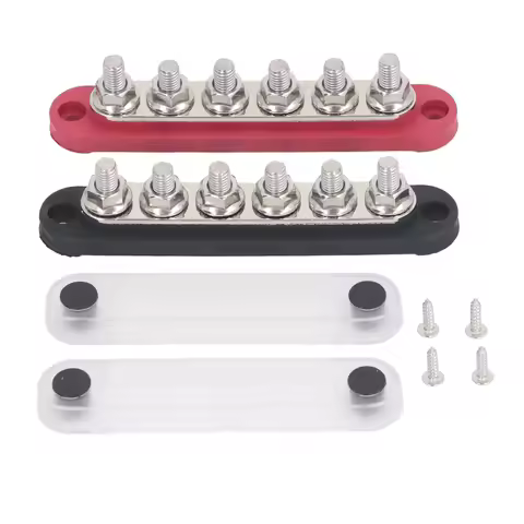 Power Distribution Terminal Block M8 Copper Plate Stainless Steel Terminals Battery Bus Bar 150A 300