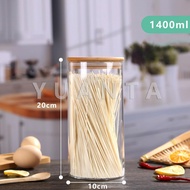 YUANTA โหลแก้วฝาไม้ โหลแก้วสูญญากาศ โหลแก้วมีฝาปิด โหอง ขวดใส่เครื่องปรุง กระปุกใส่เครื่อ Borosilica