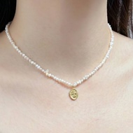 靜謚的妳-天然淡水珍珠包14K金復古十字架項鍊/福音禮品/飾品