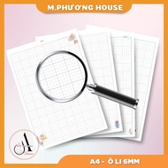 Beautiful handwriting notebook, small standard size, 6mm - 8mm - 9mm A4 notebook
