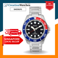 [CreationWatches] Seiko Prospex Stainless Steel Black Dial Solar Divers SNE591 SNE591P1 SNE591P 200M Mens Watch