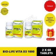 BIO-LIFE VITA D3 1000IU 60S TWIN PACK | Freegift Included