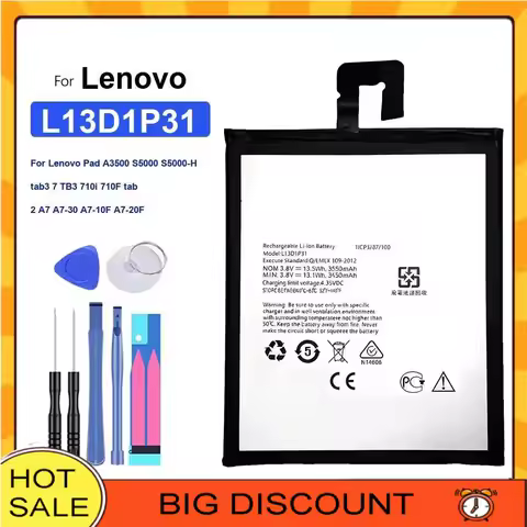 Tablet Battery Safe L13D1P32 L13D1P31 3550-4290Mah For Lenovo Pad TAB3 710I 7 8 Tab S8 2 A7 A8-50