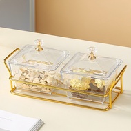 Clear 2/4 Grid Fruit Bowl Serving Tray with Lid - Perfect for Filipino Snacks, Candies, Dried Fruit 