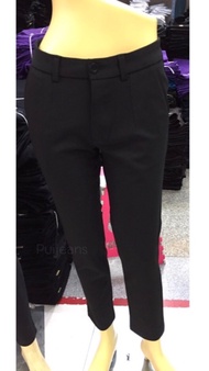 กางเกงทำงานสีดำขากระบอกเล็กผู้หญิงสีดำ ผ้าโรเชฟ หนา นิ่ม ยืดได้(เกรดพรีเมี่ยม)มีไซส์ใหญ่ ถึงไซส์ 4XL
