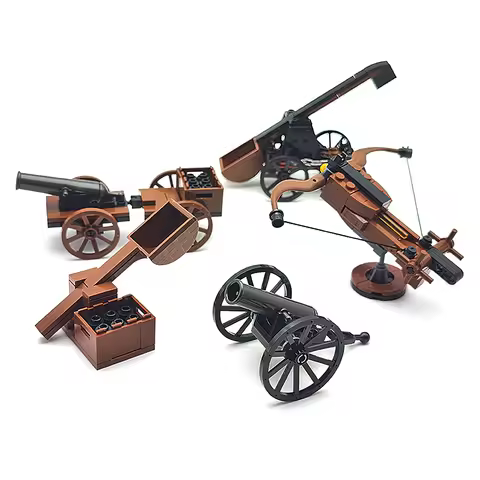 Medieval building blocks crossbow chariot cannon trebuchet castle siege weapon MOC retro equipment t