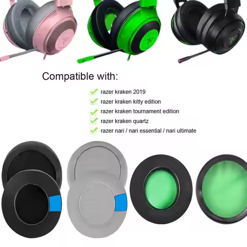 Cooling Gel Ear Pads for Razer Nari Ultimate, Nari Essential, Kraken Kitty, Kraken Tournament Editio