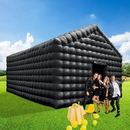 PVC Inflatable Nightclub Cube Tent, Inflatable Portable Air Cube Tent, Black Square Gazebo Event Roo