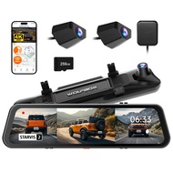 WOLFBOX G900 Tripro 3 Channel 4K+1080P+2.5K Rear View Mirror Camera, STARVIS 2 IMX678 Night Vision, 